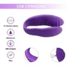 Vattentät U-typ Slitbar Vibrator 10 Speed ​​Vibrator USB Uppladdningsbar G-Spot Stimulera Vibrators Sexleksaker för par J2208