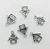 Wholesale 50pcs /ロットドッグハウスチャームペンダントレトロジュエリーアクセサリーDIYアンティークシルバーペンダントブレスレットイヤリングキーチェーン19 * 16mm