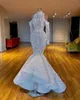 Luxurious Mermaid 2020 New African Dubai Wedding Dresses High Neck Beaded Crystals Bridal Dresses Long Sleeves Wedding Gowns 2057