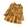 Yürümeye başlayan çocuk bebek giyim setleri uzun kollu çiçek çiçek baskı elbise kostümü çocuk kıyafetleri kızlar için çocuk elbiseleri