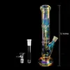 12.5 Inch Glazen Waterpijp Regenboog Bong Lichtgevende Beker Rook Waterpijp Haak Pijp Met 14 Mm Kom Fitting Voor Roken GB-445