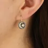 Mode 2019 top qualité pièce pendentif gravure étoile lune boucles d'oreilles pour femmes fille Micro pavé blanc CZ chic bijoux cadeau en or