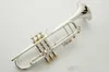 Yeni Bach Model LT197S-99 Trompet B Düz Gümüş Kaplama Profesyonel Trumpete Müzik Aletleri Bach Case Pirinç Aletleri ile