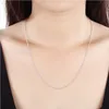 925 Sterling Silver Plated 2MM sideways chain women Lobster Clasps Smooth Chain Statement Jewelry Size 16 18 20 22 24 26 inches EC15