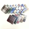 Man Handkerchief Cotton Lattice Handkerchiefs Male Table Satin Handkerchief Square Luxury Checked Hankies Business Men Hanky ZYQ608