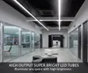 Lâmpadas tubulares LED T8 de 4 pés, 18 W 22 W 28 W, substituição de 4 pés T12 para luminárias fluorescentes, transparentes / foscas, potência de extremidade dupla, reator de desvio, luzes de loja de armazém de garagem