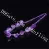 10 sztuk Naturalny FreeForm Surowy Amethyst Point Kamień Naszyjnik z 6mm Faceted Ametyst Kryształ Koraliki Luty Birthstone Choker Naszyjnik Biżuteria