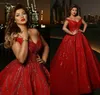 Plus Size Frezowanie Suknie Wieczorowe Sparkly Crystal Off Ramię Linia Prom Dress Formal Party Dress Robe de Soiree