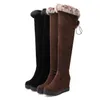 size 33 to 42 43 with box ViVi Lena over the knee thigh high boots wedge heel brown fur designer booties tradingbear