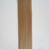 Dubbelhäftband i Human Hair Extensions 40 st Virgin Brasilianska Straight Hair Pu Skin Väftband i hårförlängningar 100g Gratis frakt