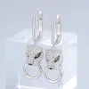 Santuzza Silber Ohrringe für Damen 925 Sterling Silber Ohrhänger lang Silber 925 mit Zirkonia Brincos Schmuck J190618