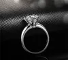 Fine Jewelry Original Natural 925 Silver Rings Solitaire 6mm 2ct Birthstone 5a CZ Stone Wedding Rings per le donne regalo
