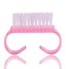Commercio all'ingrosso 6.5 * 3,5 cm rosa nail art spazzola spazzole utensili polvere pulito manicure pedicure strumento per unghie accessori