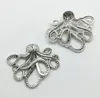 20 unids/lote, colgante de aleación de pulpo grande, joyería Retro, llavero DIY, colgante de plata tibetana para pulsera, pendientes, 35*43mm