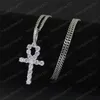 Cross Pendant Diamond Necklace For Men Mens Hip Hop Cuban Chain Luxury Designer Jycken Kvinnor Halsband Zircon Copper Gold Silver 2284682