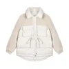 Winterjacke Frauen Imitation Lammwolle Parka Taschen Gürtel Mantel Korean Cotton-Padded Kleidung Mantel