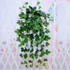 1PC kunstmatige ochtend glory wijnstok hangende muur plant slinger nep tuin muur hek raam groen groene blad kunstmatige planten decor