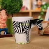 Livraison gratuite tasse à café en céramique créative individuelle pure peinte à la main