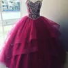 Topp Royal Blue Bling Crystal Quinceanera Prom Dresses Ball Gown Sweetheart Layers Tulle Rhinestones Corset Sweet 16 Party Dre2121569