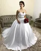 Elegant Sweetheart Sleeveless Satin Wedding Bridal Dresses Beaded Sash vestido de noiva Custom Made Plus Size Wedding Gown
