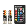 2pcs / Ensemble T10 W5W voiture LED Ampoules RVB avec télécommande Flash Strobe 12V Feuille de tête en gros