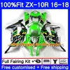 Injection body For KAWASAKI ZX 10R ZX1000 ZX-10R 16 17 18 254HM.0 ZX 10 R ZX 1000 ZX10R 2016 2017 2018 Fairings kit Factory green blk