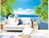 Sea Scenery TV Background Wall 3d murals wallpaper for living room