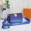 Çanta Moda Kadın Tie-Boya Baskı Omuz Çantaları 3 adet Yüksek Kalite PU Deri Zarf Zinciri Cüzdan Renkli Bayanlar Crossbody Çanta