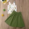 kids designer clothes girls Clothing Outfit Set Summer Toddler kids Girls Floral Vest Top+Shorts+Dovetail 3pcs Skirt Summer Outfit BY1476