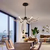 MDWELL Matte Black/White Finished Modern Led Chandelier for living room bedroom study room Adjustable New Led Chandelier Fixture