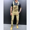 Mode Mäns Ripped Jeans Jumpsuits High Street Distressed Denim Bib Overaller för Man Suspender Byxor Storlek S-XXXL Färger