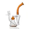 8.6 Inch glass hookah colorful thick smoking dab rigs recyler pipes with 14 mm Joint bowl