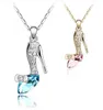 Necklaces Pendants Fashion Jewelry Crystal Heeled Shoes Silver Gold Plated Long Charms Chains Necklaces