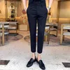 British Style Summer Formal Pants for Men 2020 Simple Solid Business Dress Pants Men Ankle Length Slim Fit Trousers 3Colors16010539