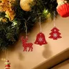 Semesterdekorationer Ornaments julklappslåda Mini Trä Xmas Wood Pendants Hängande On Party Biologisk Gradble Miljövänligt