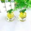 50PCS Elegant Crystal Apple Decorations Wedding Favors Crystal Paperweight in Gift Box Birthday Souvenir Party Giveaways