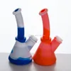 Silicone Bong 6,4 pouces Base de bécher Conduites d'eau 14mm femelle bongs incassables Silicone Downstem Verre Bol