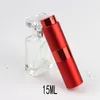 15 ml Parfümflasche, einziehbare, drehbare, tragbare Parfüm-Sprühflaschen aus Aluminium, Glas, leerer Zerstäuber, Sprühflasche