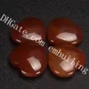 100 stks Carneool Smooth Heart Palm Steen Rode Agaat Crystal Healing Edelsteen Zorgen Therapie voor Creative Energy Passion Sacral Chakra Stone