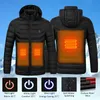S-4XL USB Electric Jackets aquecidos Mens Down Algodão Inverno Mulheres Ao Ar Livre Casaco Aquecimento Casaco Com Capuz Quente roupas Térmicas Esqui