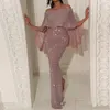 Billiga Nya Sexiga Bling Lång Sequins Lace Prom Klänningar Mermaid Off Shoulder Ruffles Back Split Party Dress Plus Size Formal Afton Gowns Wear