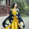 Femmes vêtements anciens Studio thème photographique Costume impératrice princesse Tang dynastie royale exécutant une longue robe broderie Suzhou