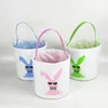 15-styles Pasen Mand Pasen Bunny Opbergzakken Ei Candy Miletets Emmer Canvas Sequin Storage Tote Pasen Rabbit Bags GGA3189-1