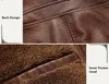 Mężczyźni Lather Jacket CHREESKIN Płaszcz dla mężczyzn Kurtki motorowe Zima Sheepskin Coat Ciepły wiatrówka Chaqueta Cuero Hombre Rozmiar M-3XL