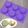 6 Boşluk Çiçeği 3 Tip şekilli silikon DIY El yapımı sabun kek kalıbı malzemeleri1