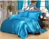 Bedding set King size bed cover set Queen full double size fit solid color bed cover custom bedding set green 50% silk satin