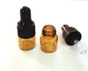 2 ml Mini Amber Glass Essential Groding Propper bouteilles rechargeables 4 couleurs