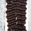 Tape i mänskliga hårförlängningar 10-24 "Deep Wave Tape Hair Extensions 200g 80pcs Applicera tejphäftande hudväfthår