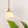 Современная форма конуса Vintage стекло латунь подвеска лампа Гостиной Спальня Внутреннее освещение Светодиодные лампы Бесплатная доставка