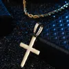 Wholesale- new hip hop mens necklace jewelry real 18k gold cross pendant necklace hiphop stainless steel chain long necklace drop shipping